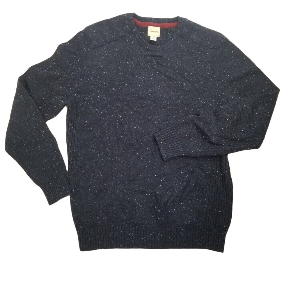 GH Bass Crewneck Sweater Mens L Acrylic Wool Grandpa Pullover Lightweight Blue - Picture 1 of 16